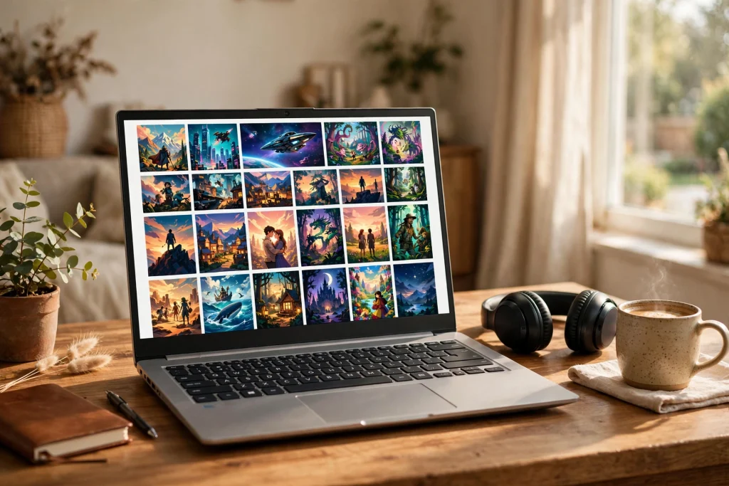 Bappam TV streaming app open on a Windows laptop at a home desk
